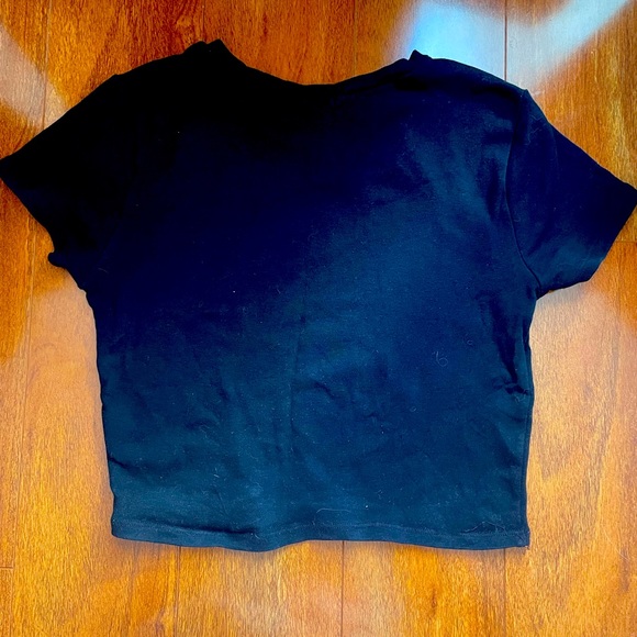 Women’s Black Graphic Design Baby Tee - Picture 2 of 4